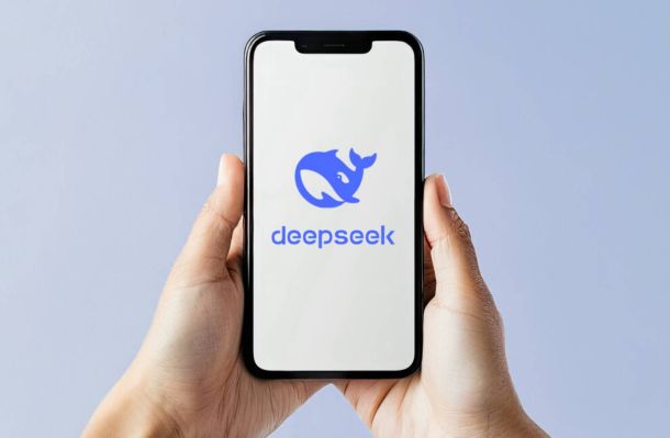 Imagem com logo da DeepSeek.