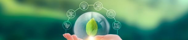 Imagem que remete à diversos tipos de energia sustentável
